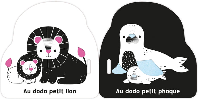 Mon premier livre poussette en noir et blanc - Au dodo