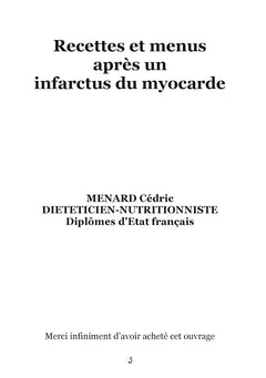 Recettes et menus après un infarctus du myocarde