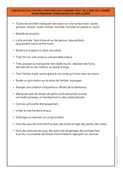 Enseigner le corps en maternelle MS-GS - + ressources numériques