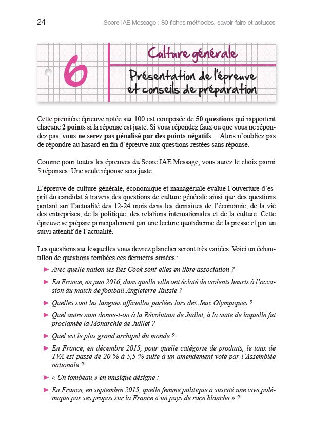 Le Score IAE Message en 80 fiches