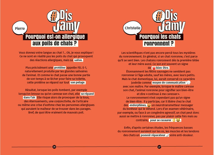 Dis Jamy- Pourquoi les chats n'aiment pas l'eau ?