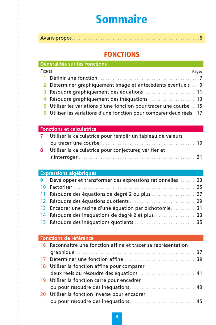 Objectif BAC Fiches détachables Maths 2nde