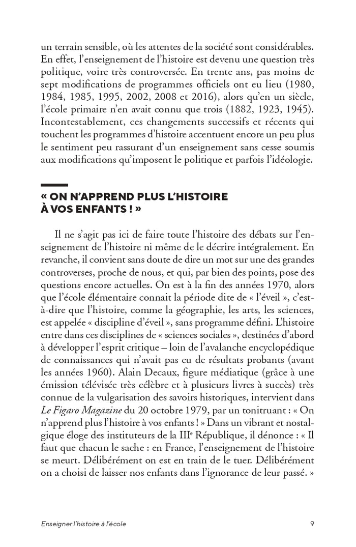 Enseigner l'histoire à l'école