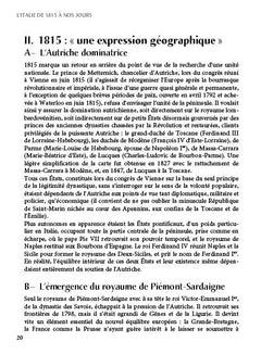 Les Fondamentaux L'Italie de 1815 à nos jours