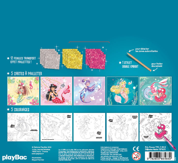 Cartes à pailleter - Sirènes