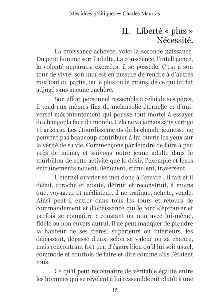 Mes idées politiques - Charles Maurras -1937