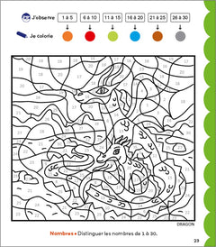 Créatures fantastiques Lettres et nombres GS - Coloriages malins