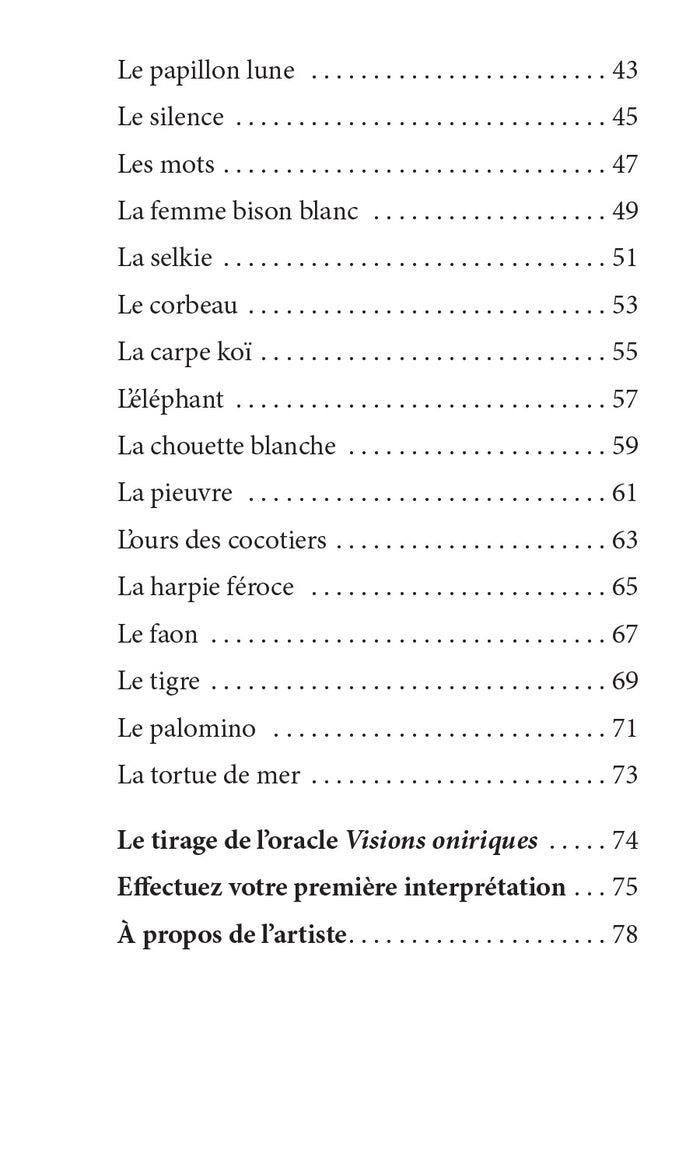Visions oniriques - Cartes oracle