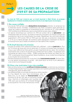 Les fiches du lycée - Terminale - Histoire-Géographie