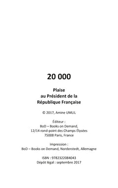 20 000 plaise au président de la république française