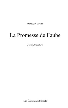 Fiche de lecture La Promesse de l'aube de Romain Gary (Analyse littéraire de référence et résumé complet)