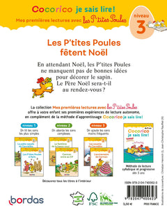 Cocorico Je sais lire ! 1res lectures avec les P'tites Poules-Les P'tites Poules fêtent Noël Niveau3