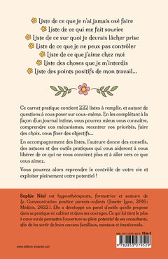 Mon carnet d'autothérapie - 222 listes pour mieux vous connaître, surmonter vos blocages et prendre soin de vous