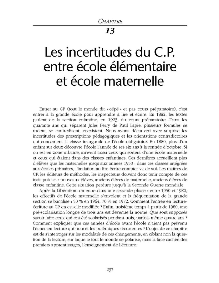L'école et l'écriture obligatoire