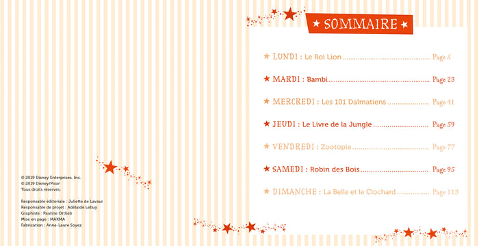 DISNEY ANIMAUX - 7 Histoires pour la semaine