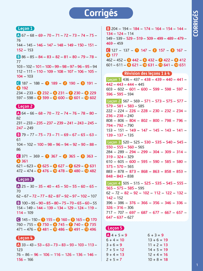 Bled effaçable Calcul CE1