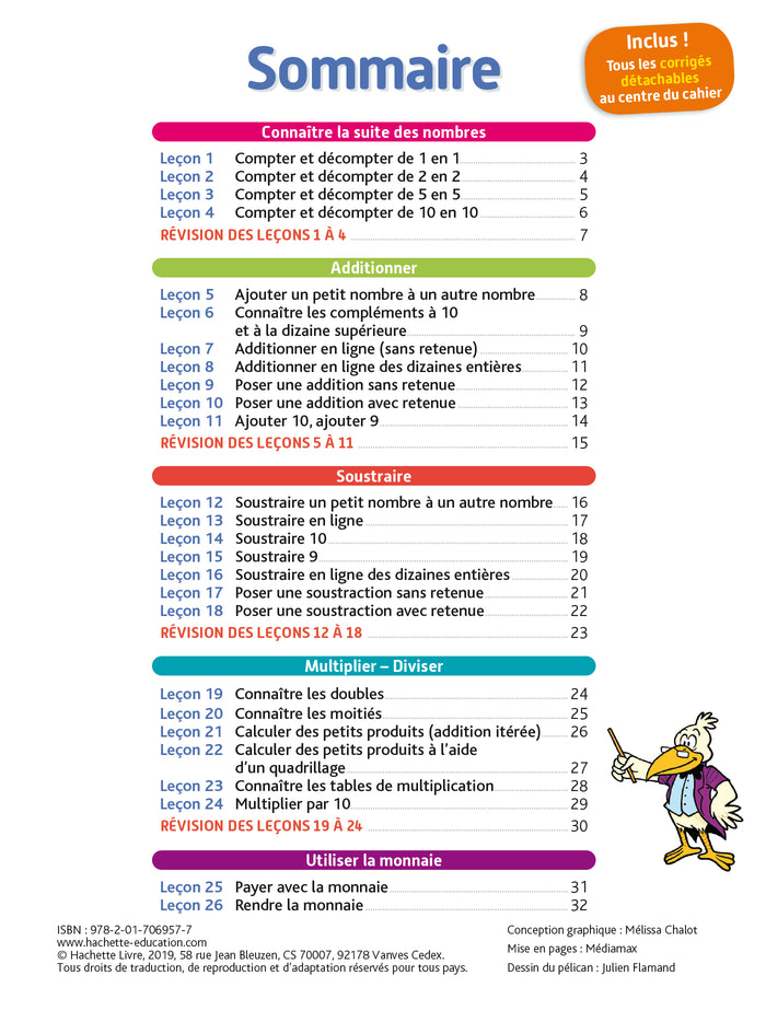 Bled effaçable Calcul CE1