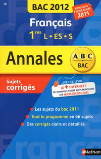 ANNALES BAC 2012 FRANCAIS 1ERE