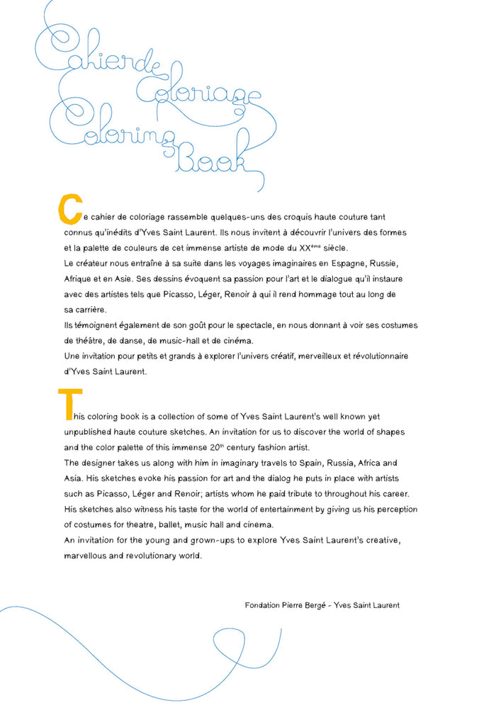 Cahier de coloriage Yves Saint Laurent - Luxe