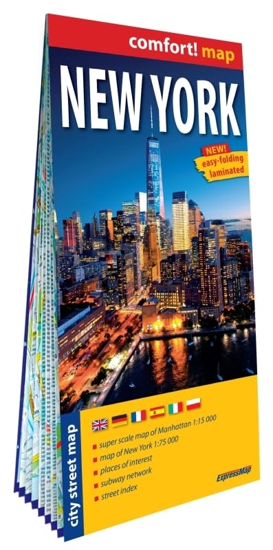 New York 1/75.000, 1/15.000 (carte grand format laminée - plan de ville)