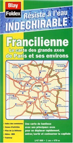 Carte routière : La Francilienne - Grands axes de Paris et ses environs