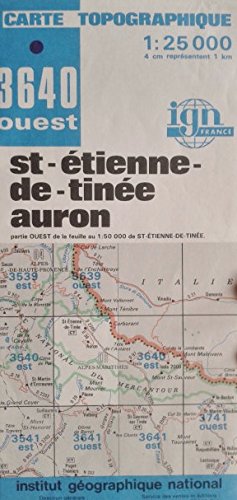 Carte de randonnée : St-Etienne-de-Tinée / Auron - Carte n° 3640 O - échelle : 1 cm = 250 mètres
