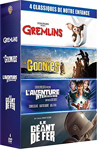 Coffret 4 films cultes - Gremlins + Les Goonies + L'Aventure intérieure + Le Géant de fer - "Les références du film READY PLAYER ONE" - 4 DVD