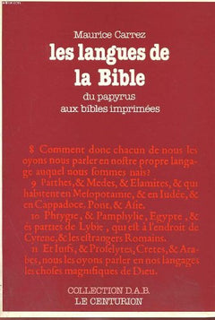 Les Langues de la Bible: Du papyrus aux Bibles imprimées