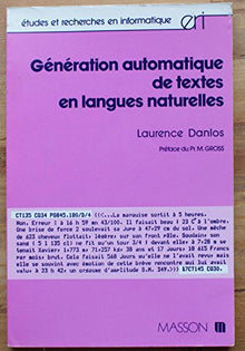 Génération automatique de textes en langues naturelles