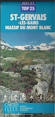 Carte de randonnée, n° 3531 ET : St-Gervais-Les-Bains - Massif du Mont-Blanc, Échelle - 1 cm = 250 mètres