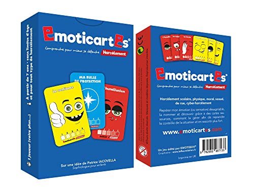 Emoticartes harcèlement - Jeu de Cartes pour Comprendre et gérer Le harcèlement Scolaire, Physique, Sexuel, Moral, de Rue et Cyber-harcèlement - Outil pour Enfants, Adolescents et Adultes