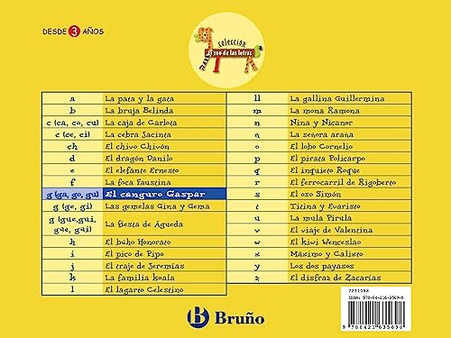 El canguro Gaspar: Juega con la g (ga, go, gu) (Castellano - A PARTIR DE 3 AÑOS - LIBROS DIDÁCTICOS - El zoo de las letras)