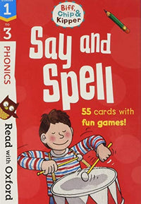Read with Oxford: Stages 1-3: Biff, Chip and Kipper: Say and Spell Flashcards
