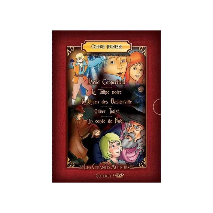 Coffret Jeunesse-Les Grands auteurs : David copperfield la Tulipe Noire Le Chien des Baskerville Oliver Twist