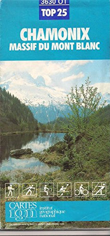 Carte IGN de randonnée n° 3630 OT Chamonix Massif du Mont Blanc - échelle : 1cm = 250 mètres