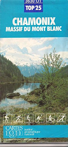 Carte IGN de randonnée n° 3630 OT Chamonix Massif du Mont Blanc - échelle : 1cm = 250 mètres