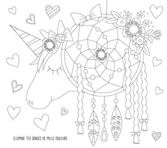 Ma pochette Attrape-rêves Licorne-Cartes à gratter et à colorier