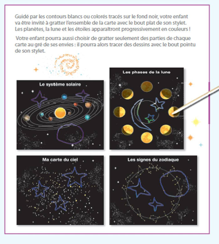 Mes petits ateliers Montessori - Mes cartes du ciel à gratter