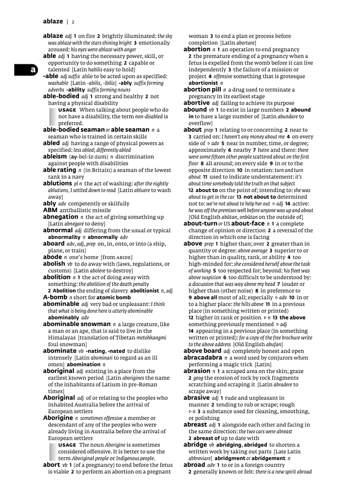 Dictionnaire anglais unilingue - format poche
