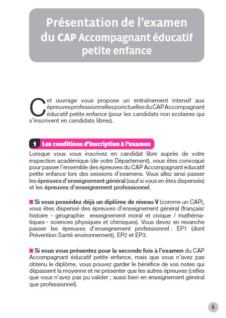 110 entraînements - CAP Accompagnant éducatif petite enfance