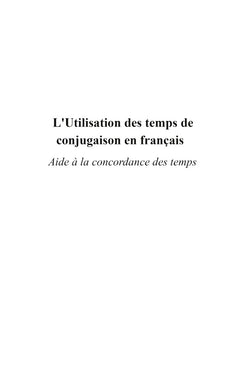 L'Utilisation des temps de conjugaison en français