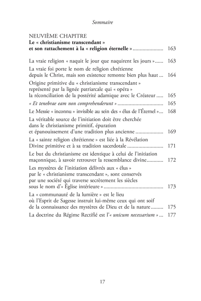 Le christianisme transcendant du Rite Écossais Rectifié
