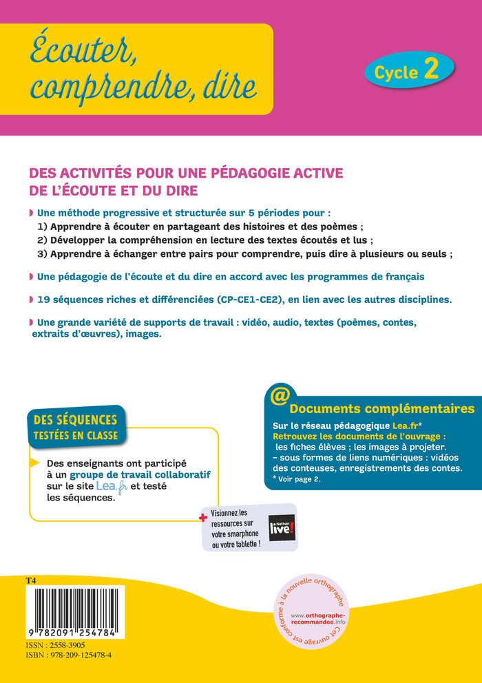 Écouter, comprendre, dire - Pour une pédagogie de l'écoute et de l'imaginaire