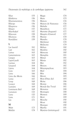 Dictionnaire de mythologie et de symbolique Egyptienne