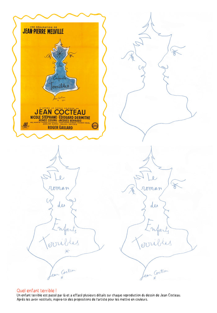 Cahier de coloriage Jean Cocteau