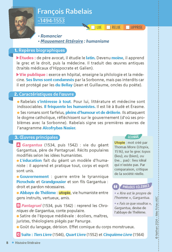 Français 1re - Mes fiches pour le BAC Première