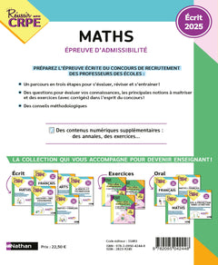 CRPE écrit Maths -admissibilité - nouveau concours 2025