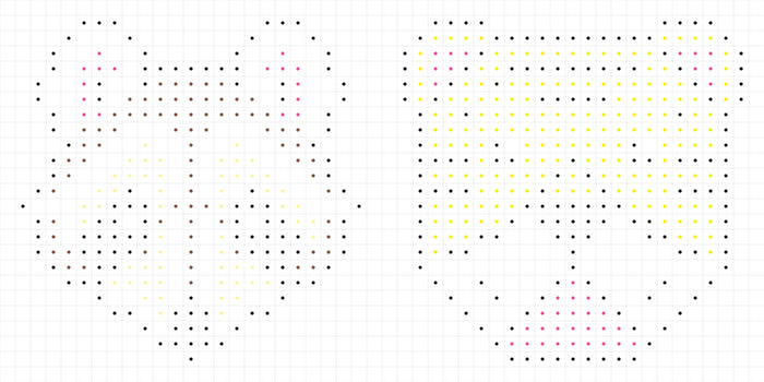 Coloriages pixels - avec des autocollants