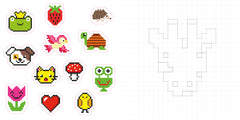 Coloriages pixels - avec des autocollants