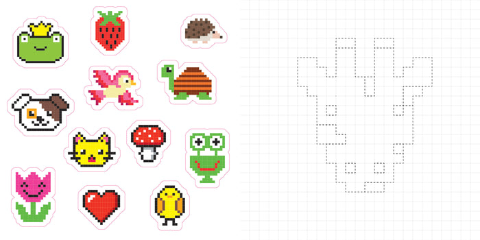 Coloriages pixels - avec des autocollants
